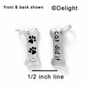 N1046+ - The Cat did It & Paw Prints on a Dog Bone - Silver Resin Charm (6 charms per package)