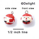 N1073+ tlf - Santa - 3-D Hand Painted Resin Charm (6 Charms per package)