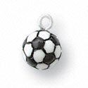 N1075+ tlf - Soccerball - 3-D Hand Painted Resin Charm (6 Charms per package)