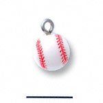 N1076+ tlf - Baseball - 3-D Hand Painted Resin Charm (6 Charms per package)