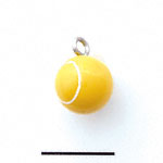 N1078+ tlf - Tennis Ball - 3-D Hand Painted Resin Charm (6 Charms per package)