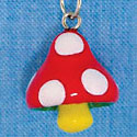 N1083+ tlf - Red Spotted Mushroom - 3-D Hand Painted Resin Charm (6 Charms per package)