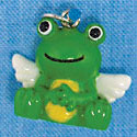 N1085+ tlf - Frog Angel - 3-D Hand Painted Resin Charm (6 Charms per package)