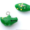 N1090+ tlf - Alligator - 3-D Hand Painted Resin Charm (6 Charms per package) 
