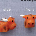 N1105+ tlf - Longhorn - 3-D Hand Painted Resin Charm (6 per package)