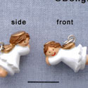 N1112+ tlf - Flying Angel - 3-D Hand Painted Resin Charm (6 per package)