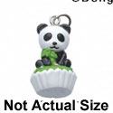 N1124+ tlf - Panda on Cupcake - 3-D Handpainted Resin Charm (6 per package)