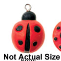 N1162+ tlf - Red Ladybug Love Bug - 3-D Hand Painted Resin Charm (6 per package)
