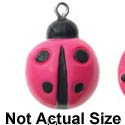 N1163+ tlf - Hot Pink Ladybug Love Bug - 3-D Hand Painted Resin Charm (6 per package)