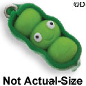 FM1004+ tlf - Three Peas in a Pod - 3-D Fimo Charm  (6 per package)