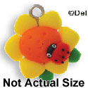 FM1005+ tlf - Sunflower with Ladybug - 3-D Fimo Charm  (6 per package)