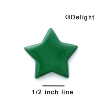 0009G - Medium Green Flat Star - Resin Decoration (12 per package)