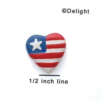 0024A - Heart USA 1 Star Small - Resin Decoration (12 per package)