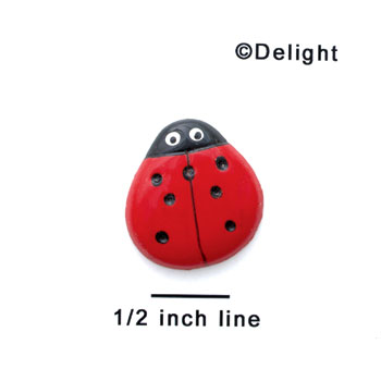 0032C ctlf - Ladybug Red Medium - Resin Decoration (12 per package)