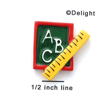 0039D ctlf - Slate ABC Ruler Red Medium - Resin Decoration (12 per package)