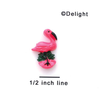 0057D* tlf - Flamingo Pink Mini (Left & Right) - Resin Decoration (12 per package)