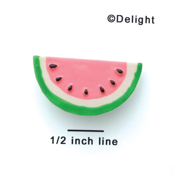 0066A - Watermelon Slice Hot Pink Medium - Resin Decoration (12 per package)