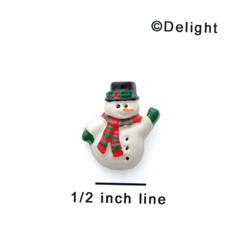 0067A* tlf - Snowman Waving Mini (Left & Right) - Resin Decoration (12 per package)