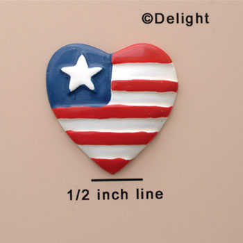 0117D - Heart USA 1 Star Large - Resin Decoration (12 per package)