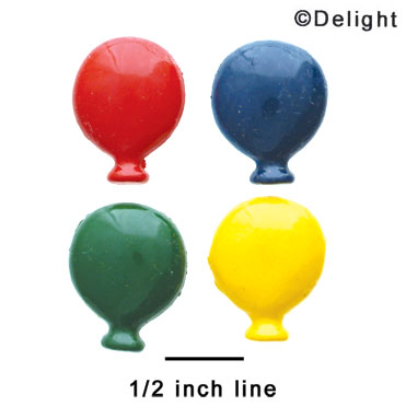 0227 - Balloon - Brite 4 Assorted - Resin Decoration (12 per package)