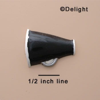 0303* tlf - Megaphone Black (Left & Right) - Resin Decoration (12 per package)