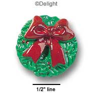 0463 - Wreath - Bow Red Hole - Resin Decoration (12 per package)