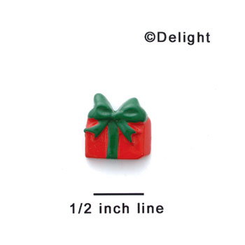 0545 - Present - Red Green Bow Mini - Resin Decoration (12 per package)