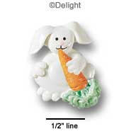0640 - Bunny - Carrot - Resin Decoration (12 per package)