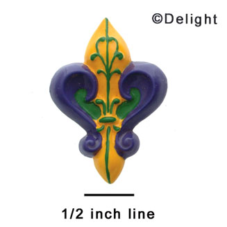 0696 - Fleur De Lis - Painted - Resin Decoration (12 per package)