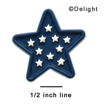0727 - Star - Blue White Stars Large - Resin Decoration (12 per package)