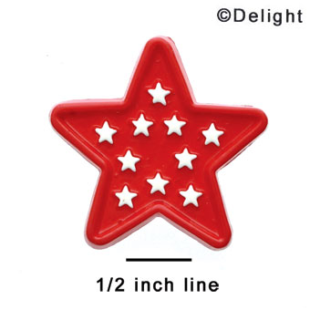 0728 - Star - Red White Stars Large - Resin Decoration (12 per package)