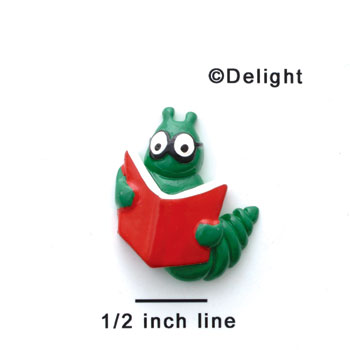 0818 tlf - Book Worm - Reading - Resin Decoration (12 per package)