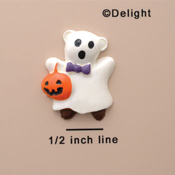 0827* tlf - Ghost Bear Pumpkin (Left & Right) - Resin Decoration (12 per package)
