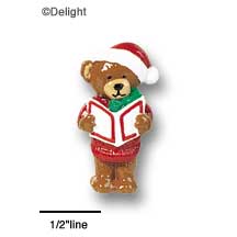 0851 - Bear - Carolling Large - Resin Decoration (12 per package)