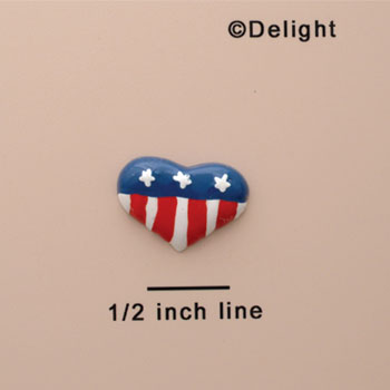 1036 tlf - Heart USA 3 Stars Mini - Resin Decoration (12 per package)