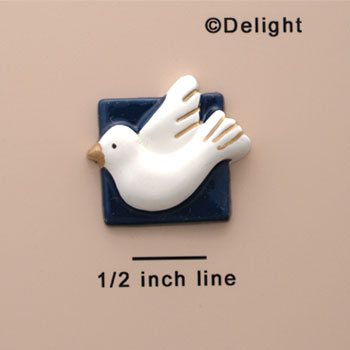 1043 tlf - Dove White Blue Background - Resin Decoration (12 per package)