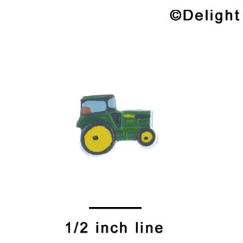 1068* ctlf - Tractor Green Mini (Left & Right) - Resin Decoration (12 per package)
