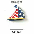 1077* - Sailboat Red, White, & Blue Mini (Left & Right) - Resin Decoration (12 per package)