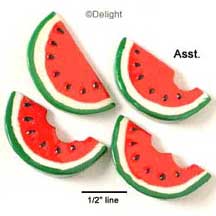 1082 - Watermelon 4 Bites Assorted - Resin Decoration (12 per package)