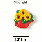 1094* - Watering Can Sunflower Min (Left & Right) - Resin Decoration (12 per package)