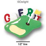 1150 - Golf Green Go For It - Resin Decoration (12 per package)