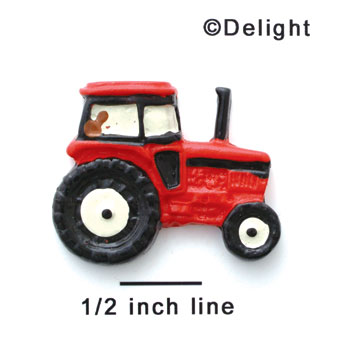 1153* - Tractor Red Medium (Left & Right) - Resin Decoration (12 per package)