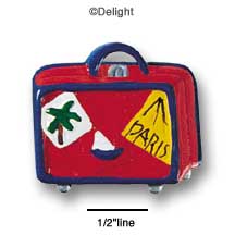 1213 - Suitcase Red Medium - Resin Decoration (12 per package)