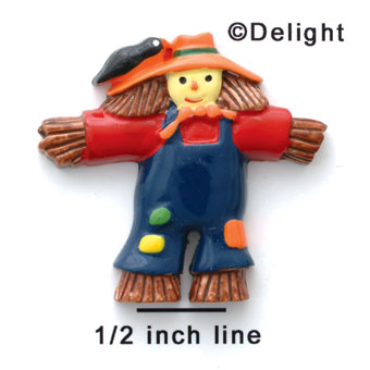 1724 - Scarecrow Hat Orange Medium - Resin Decoration (12 per package)
