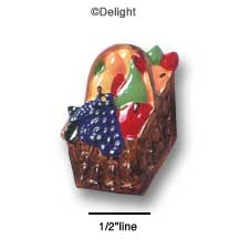1794 - Fruit Basket Peach Grapes - Resin Decoration (12 per package)
