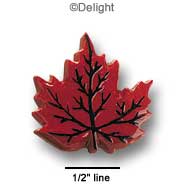 1812 - Leaf Red Medium - Resin Decoration (12 per package)