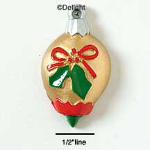 1895 - Christmas Ornament Holly Gold - Resin Decoration (12 per package)