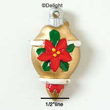 1897 - Christmas Ornament Poinsettia Gold - Resin Decoration (12 per package)