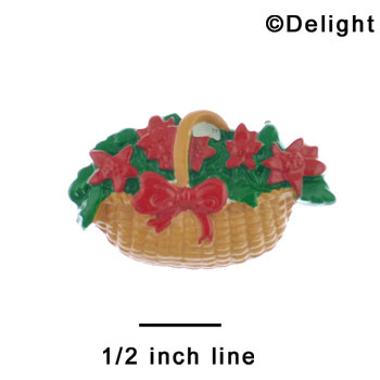 1945 - Poinsettia Basket Brown - Resin Decoration (12 per package)