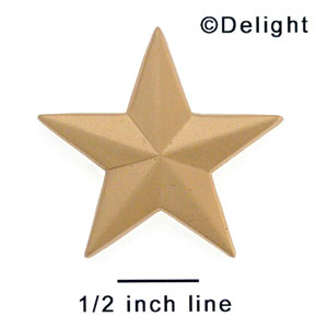2050 - Star Raised Gold Matte - Resin Decoration (12 per package)